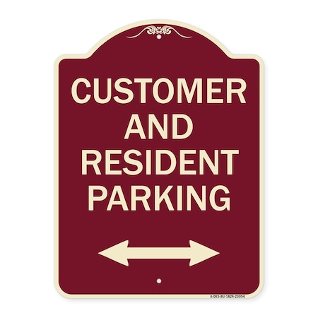 Signmission Reserved Parking Customer and Visitor Parking Heavy-Gauge Aluminum Sign, 24" x 18", BU-1824-23054 A-DES-BU-1824-23054